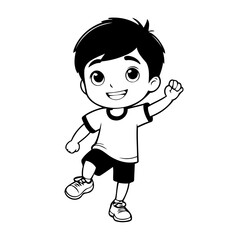 Cute vector illustration Boy doodle for toddlers worksheet