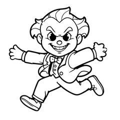 Cute vector illustration Joker doodle for toddlers worksheet