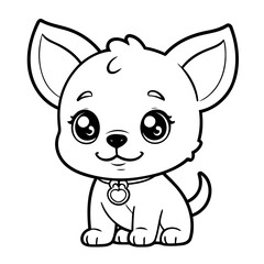 Simple vector illustration of Dog for kids coloring page
