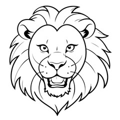 Cute vector illustration Lion for toddlers colouring page