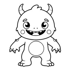 Cute vector illustration Monster for kids coloring activity page