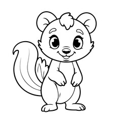 Obraz premium Cute vector illustration Skunk colouring page for kids