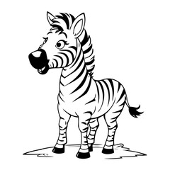Cute vector illustration Zebra for toddlers colouring page