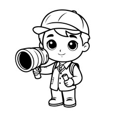 Cute vector illustration Journalist doodle for children worksheet