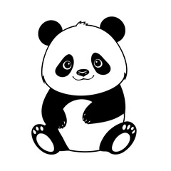 Cute vector illustration Panda for toddlers colouring page