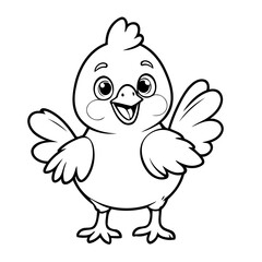 Simple vector illustration of Chicken drawing for toddlers book