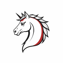 Simple vector illustration of Horse hand drawn for kids page