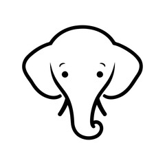 Simple vector illustration of Elephant drawing for kids colouring activity