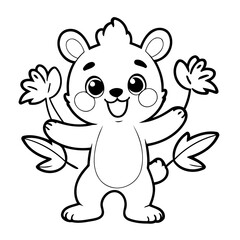 Vector illustration of a cute Palmerian drawing for kids colouring activity