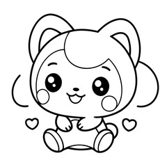 Cute vector illustration Kawaii for kids coloring activity page