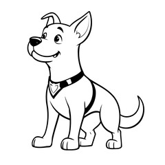 Cute vector illustration Dog drawing colouring activity