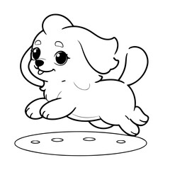 Simple vector illustration of Maltese drawing for children page