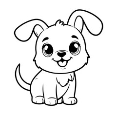 Simple vector illustration of Puppy for children colouring activity