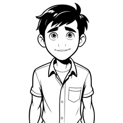 Cute vector illustration Person drawing for toddlers coloring activity