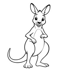 Cute vector illustration Kangaroo doodle for kids coloring worksheet