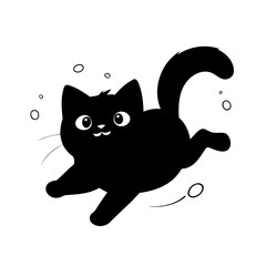 Cute vector illustration Cat drawing for toddlers colouring page