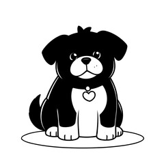 Simple vector illustration of Dog doodle for toddlers worksheet