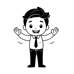 Cute vector illustration Business doodle for kids coloring worksheet