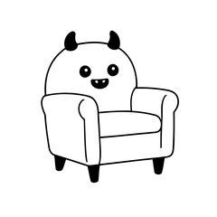 Cute vector illustration Monster drawing for kids colouring page © meastudios