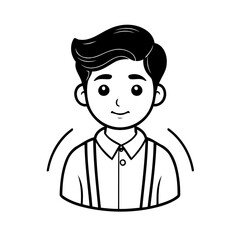 Simple vector illustration of Man hand drawn for kids coloring page