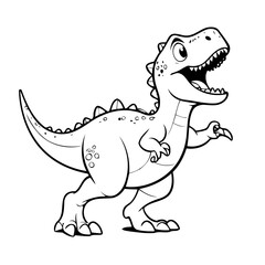 Fototapeta premium Cute vector illustration Dino for children colouring activity