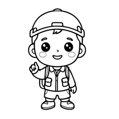 Simple vector illustration of Tourist drawing for toddlers book