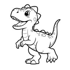Vector illustration of a cute Dino drawing for toddlers book