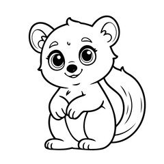 Simple vector illustration of Lemur doodle for toddlers worksheet