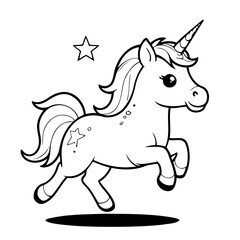 Simple vector illustration of Unicorn hand drawn for toddlers