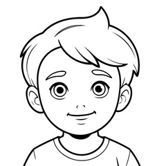 Vector illustration of a cute Boy drawing for kids colouring activity
