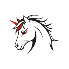 Cute vector illustration Horse doodle for toddlers colouring page