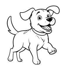 Cute vector illustration Dog for kids colouring worksheet