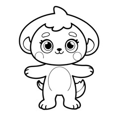 Vector illustration of a cute Palmerian drawing for kids page