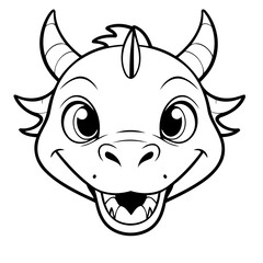 Cute vector illustration Dragon hand drawn for kids page