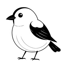Simple vector illustration of Bird hand drawn for kids page