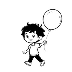 Cute vector illustration Boy hand drawn for toddlers