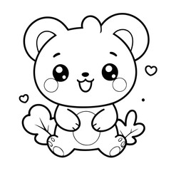 Simple vector illustration of Kawaii hand drawn for toddlers