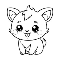 Cute vector illustration Kawaii hand drawn for kids coloring page