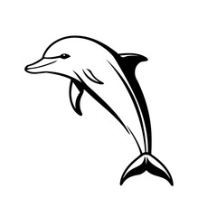 Vector illustration of a cute Dolphin doodle colouring activity for kids