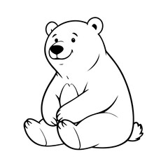 Vector illustration of a cute Polarbear drawing for toddlers book