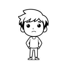 Simple vector illustration of Person for children colouring activity