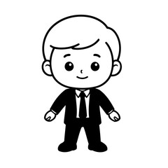 Cute vector illustration Businessman drawing for children page