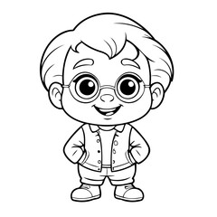 Cute vector illustration Old for children colouring activity