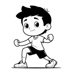 Vector illustration of a cute Boy drawing for kids page