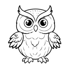 Cute vector illustration Owl for kids colouring page