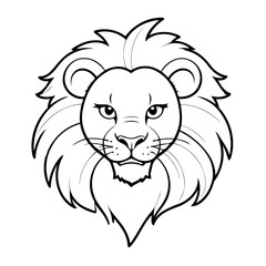 Cute vector illustration Lion colouring page for kids
