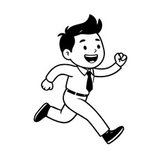 Simple vector illustration of Business hand drawn for toddlers