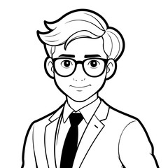 Cute vector illustration Man hand drawn for kids coloring page