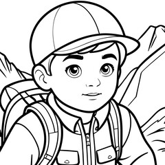 Cute vector illustration Boy hand drawn for kids coloring page