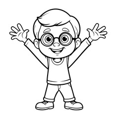 Cute vector illustration Old for kids colouring worksheet